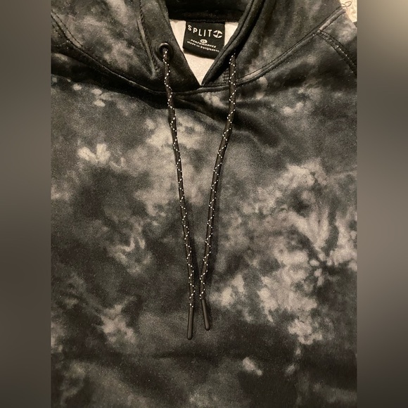 NWT Split Performance Mens Tech Fleece Black Tie Dye Hoodie Size XL - Picture 1 of 11